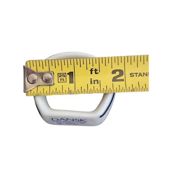 Vtg Dansk Bistro Napkin Rings Christianshavn Blue White Blue Set 4 Original Box - Picture 8 of 8